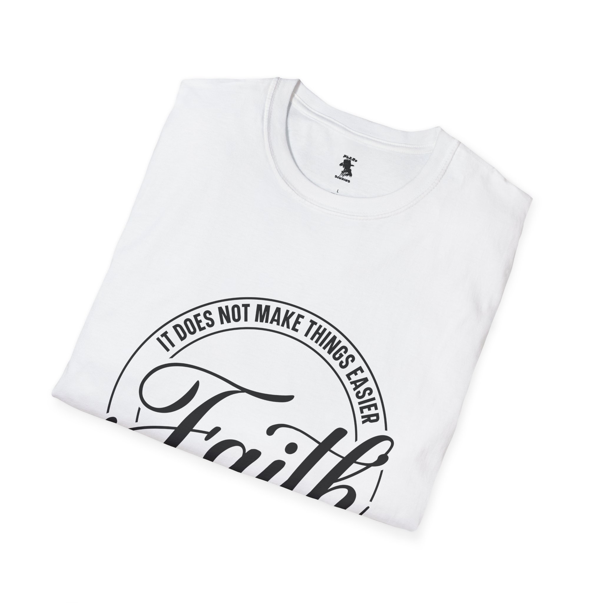 Inspirational Faith T-Shirt - Unisex Softstyle Tee with Luke 1:37 Quote - Image 8