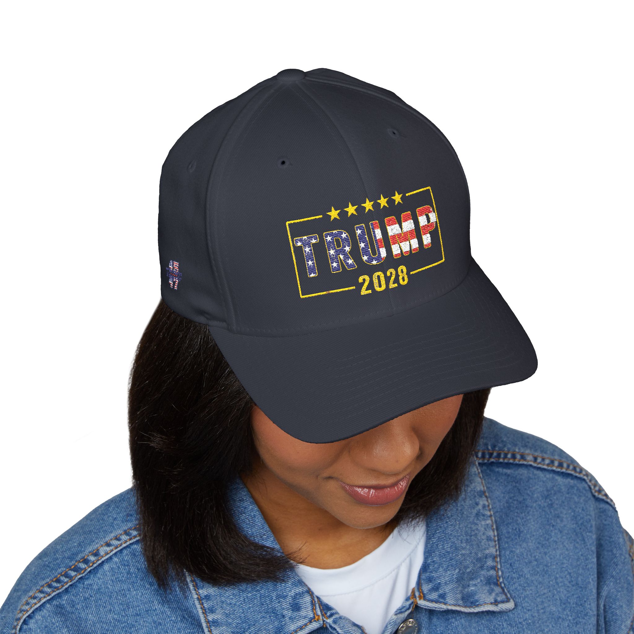 Trump 2028 Embroidered Baseball Cap — Patriotic American Flag Design - Image 39