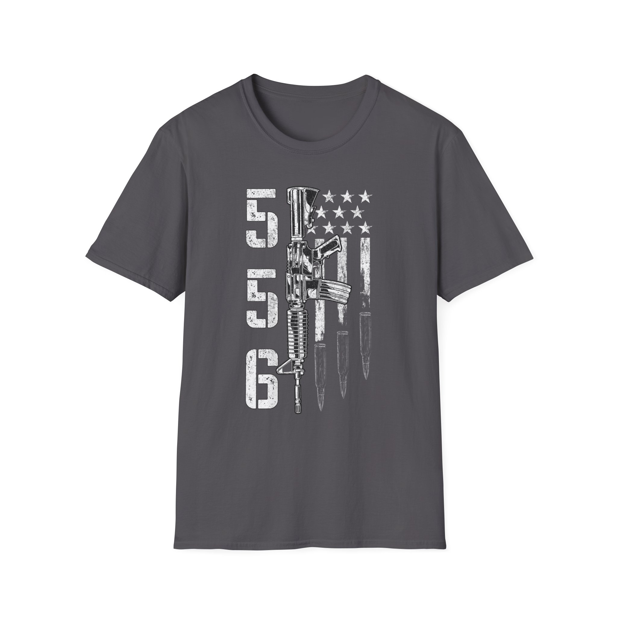 556 Flag Rifle T‑Shirt — Military Veteran Patriotic Ammo Design - Image 9