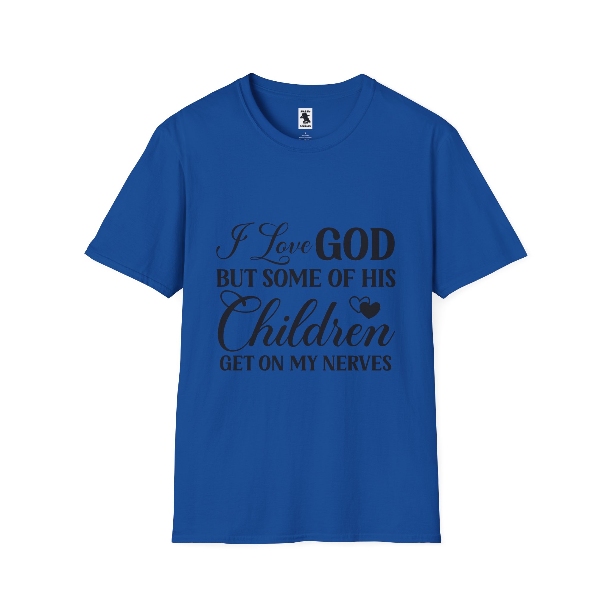 Funny Christian Unisex Softstyle T-Shirt - 'I Love GOD But Some of His Children Get on My Nerves' - Image 29