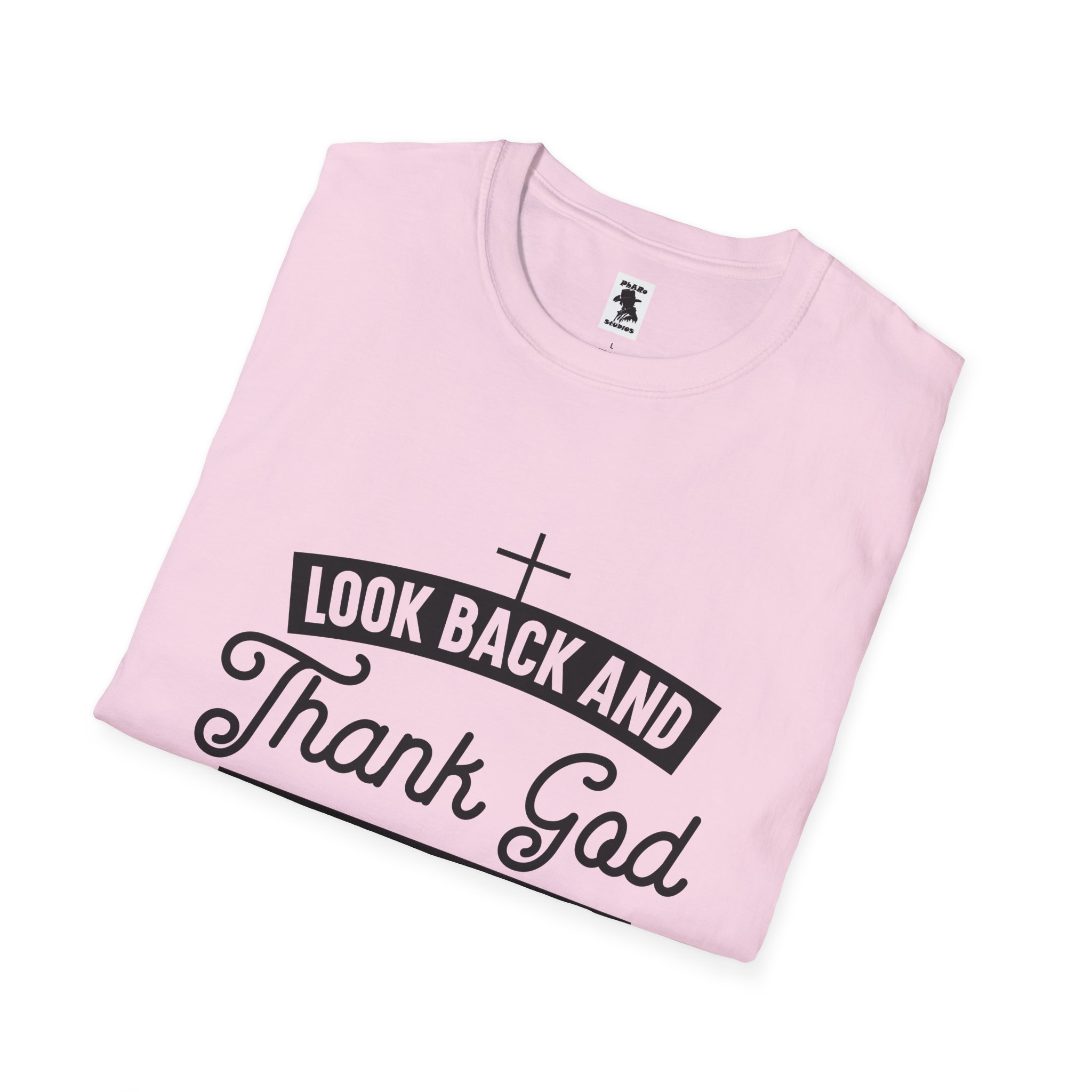 Inspirational Faith Unisex Softstyle T-Shirt - Look Back and Thank God, Look Forward and Trust God - Image 36