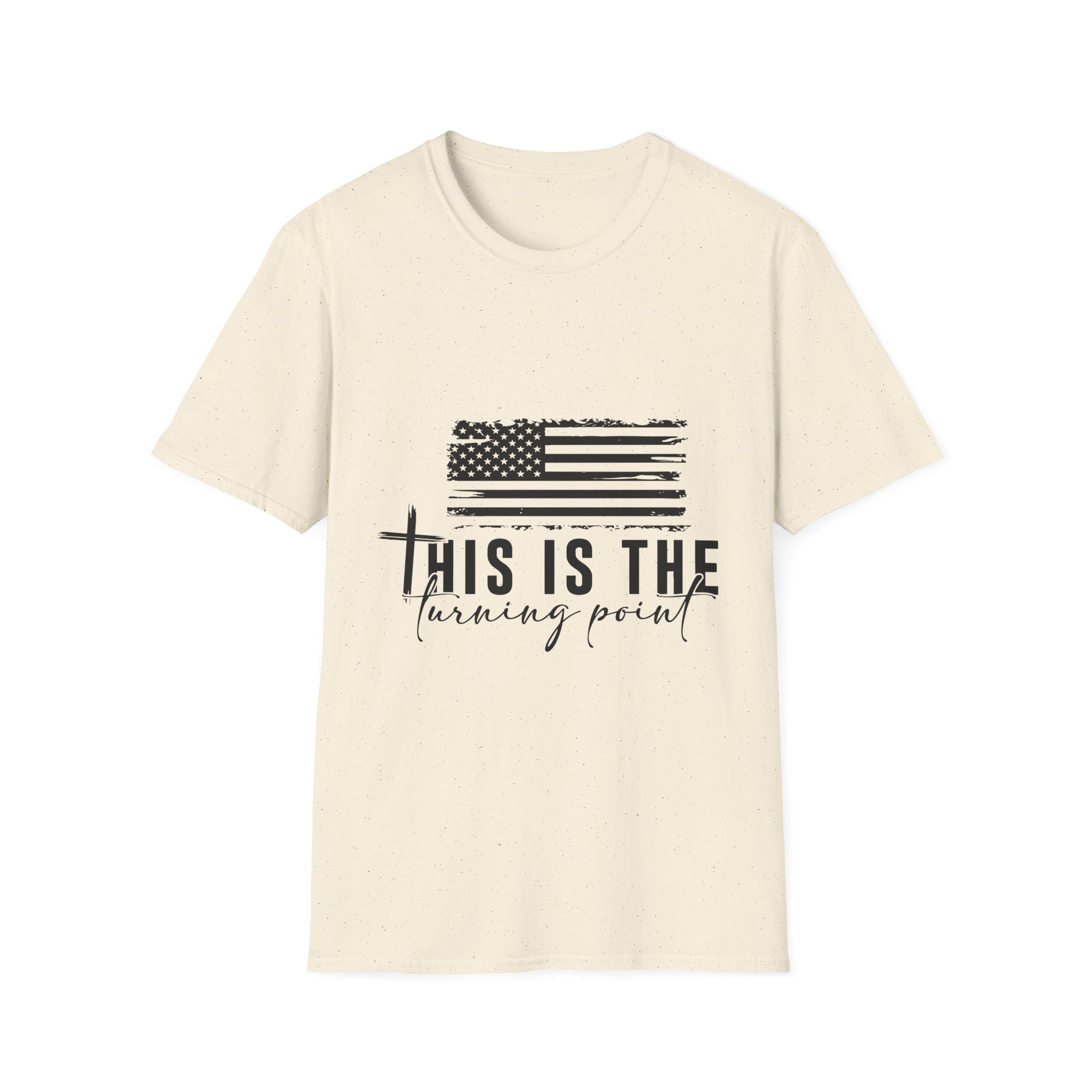 "This Is The Turning Point" Distressed American Flag Tee - Image 9