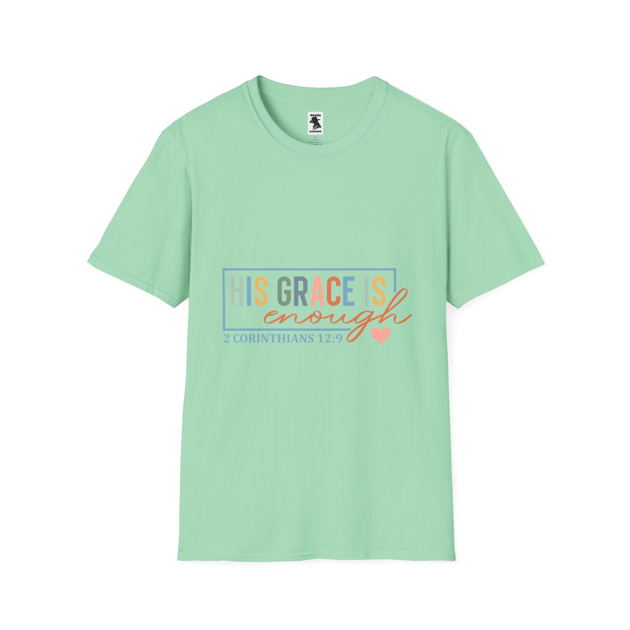 Inspirational Quote Unisex T-Shirt - 'His Grace Is Enough' - 2 Corinthians 12:9 - Image 17