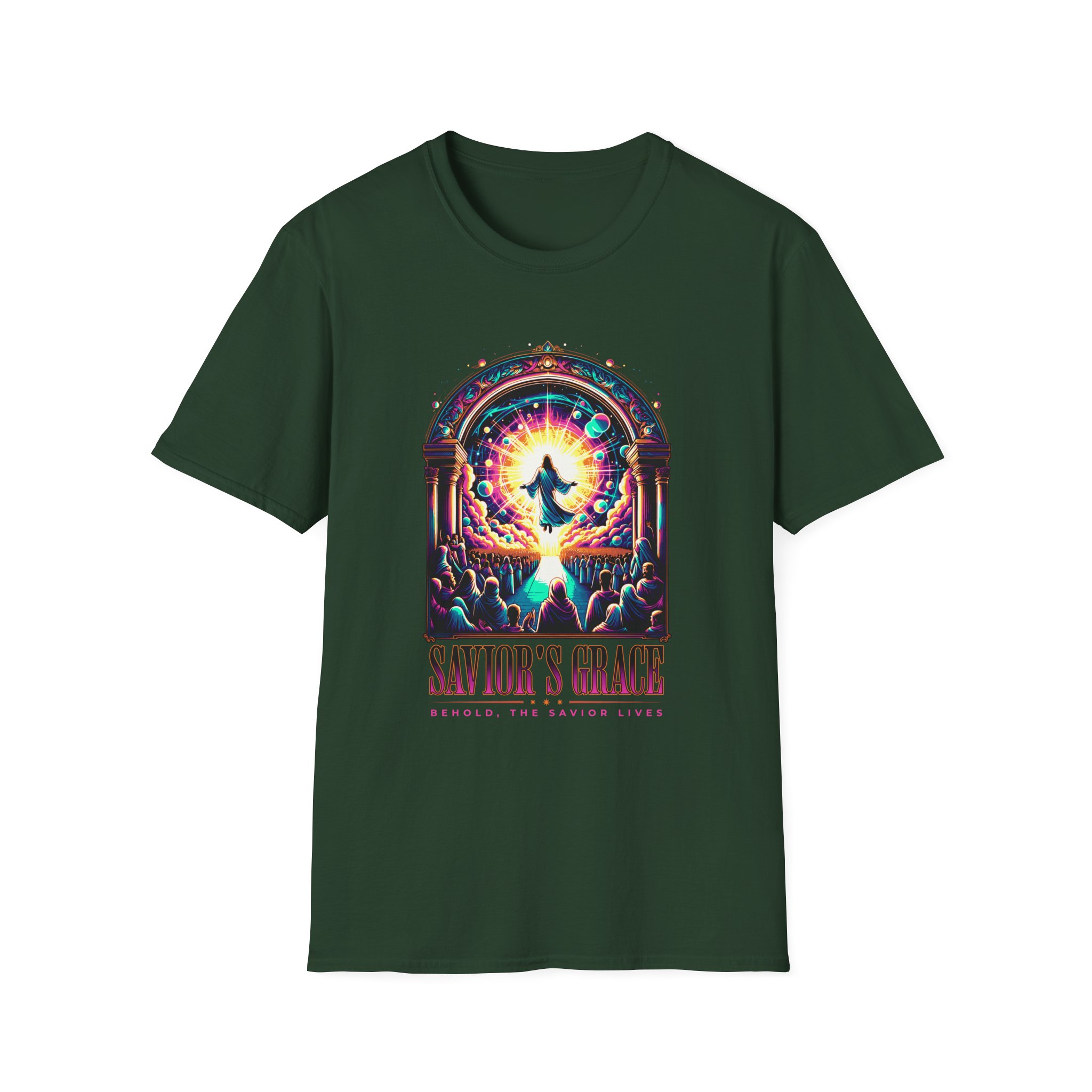 Savior's Grace T-Shirt — Radiant Christian Faith Graphic Tee