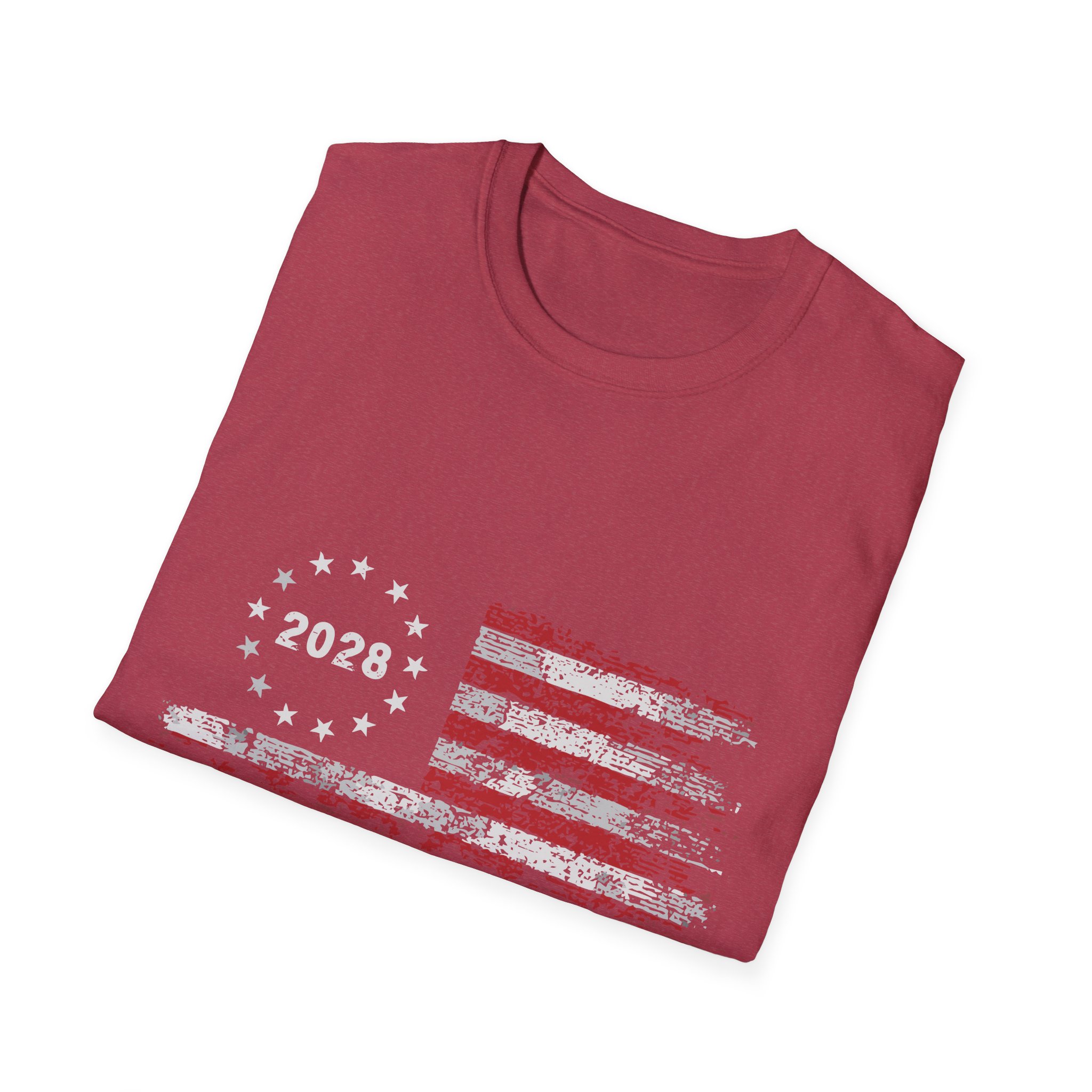 Patriotic 2028 Flag T-Shirt — J.D. Vance Distressed Campaign Design - Image 44