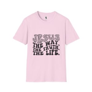 Inspirational Unisex Softstyle T-Shirt: 'Jesus - The Way, The Truth, The Life'