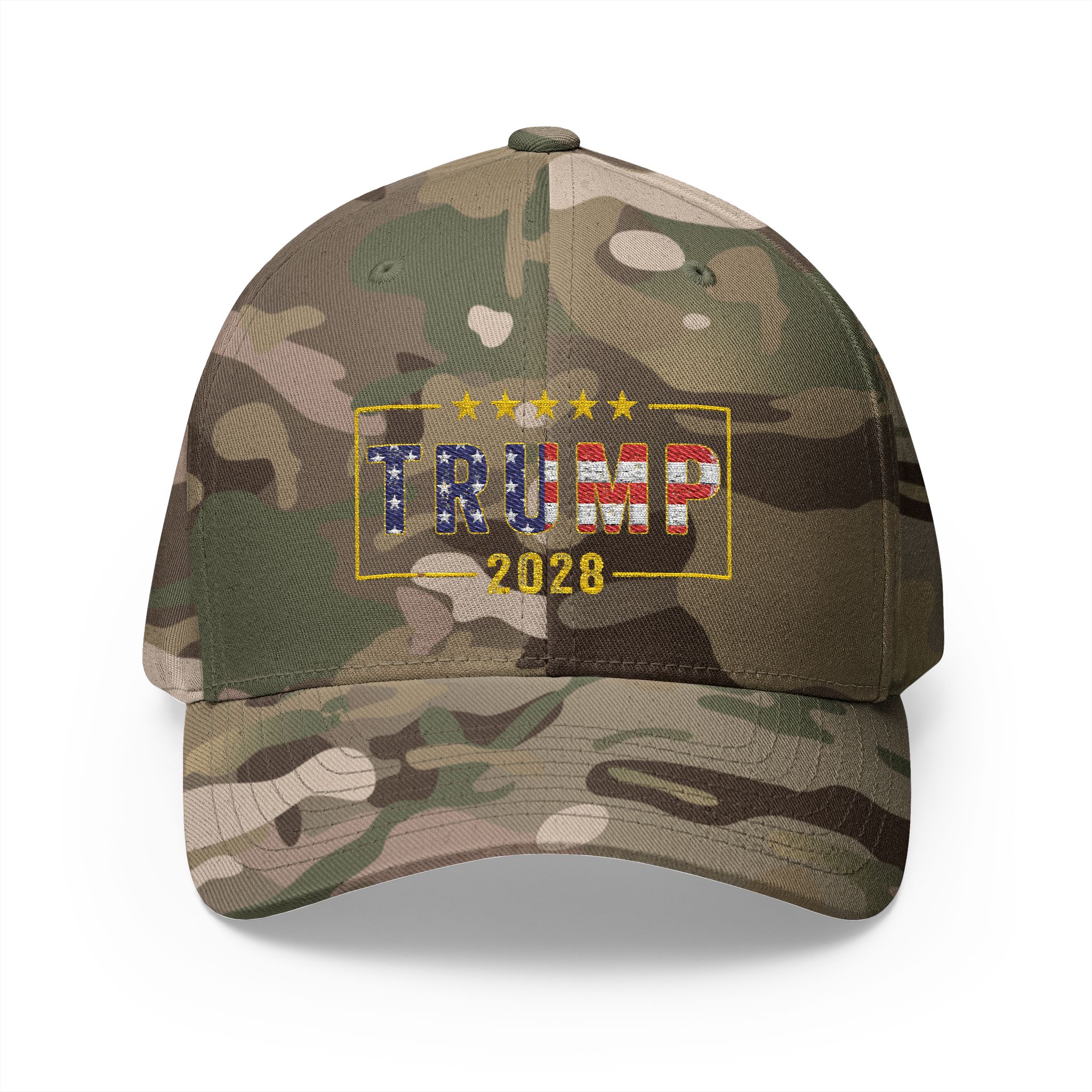 Trump 2028 Embroidered Baseball Cap — Patriotic American Flag Design - Image 29