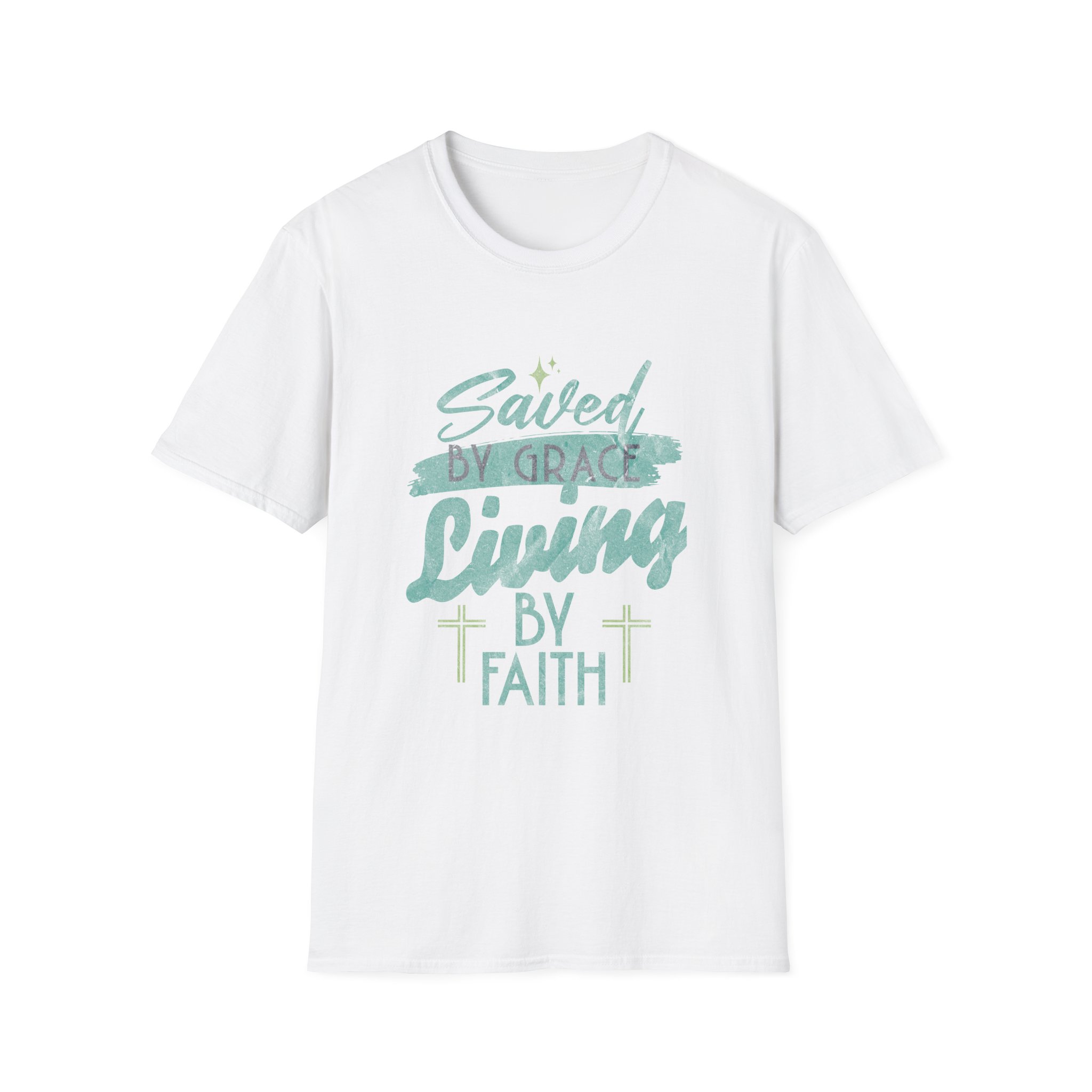 Saved by Grace, Living by Faith T-Shirt — Christian Faith Graphic Tee - Image 3