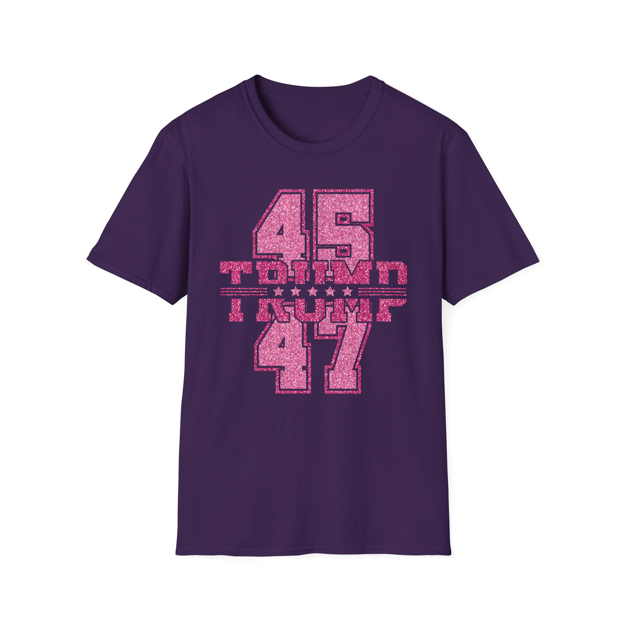 Trump 45-47 Vintage Sport Tee — Pink Glitter Number Graphic T-Shirt - Image 9