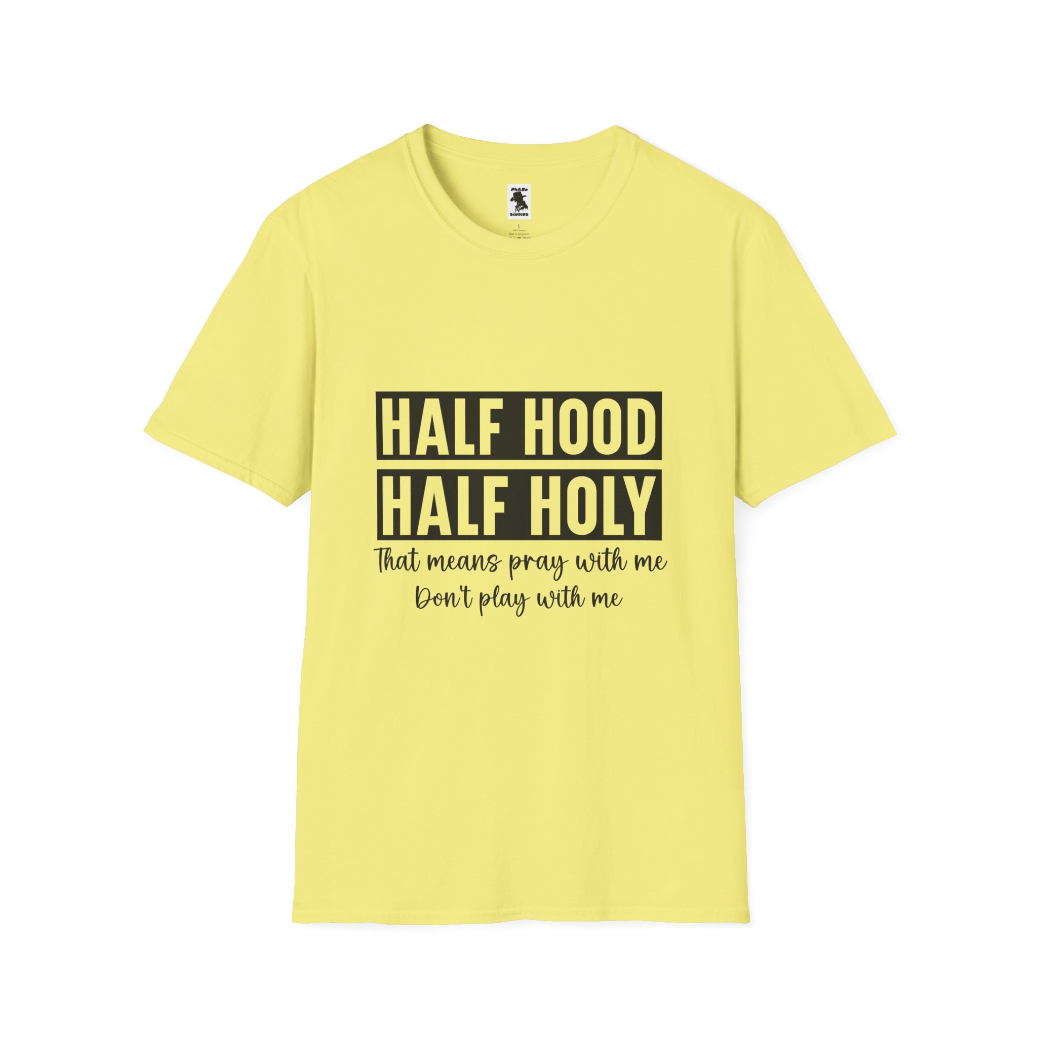 Half Hood Half Holy Unisex Softstyle T-Shirt - Pray with Me Graphic Tee - Image 9