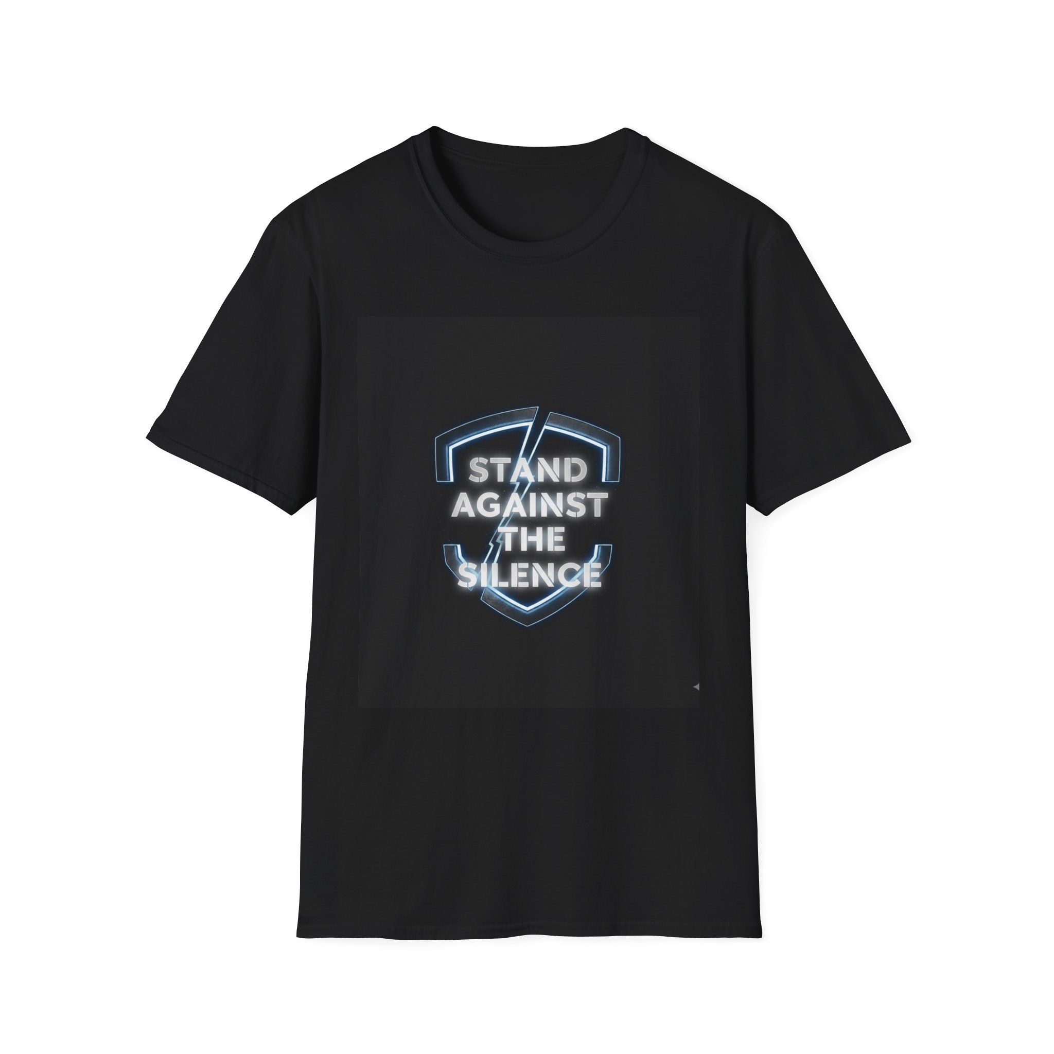 Stand Against the Silence T-Shirt — Neon Shield Graphic Tee